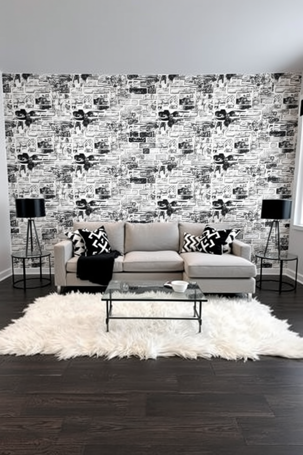 Monochrome Wallpaper Decorating Ideas 16