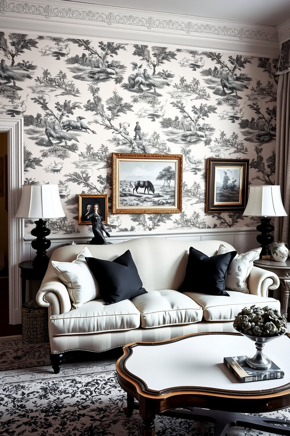 Monochrome Wallpaper Decorating Ideas 18