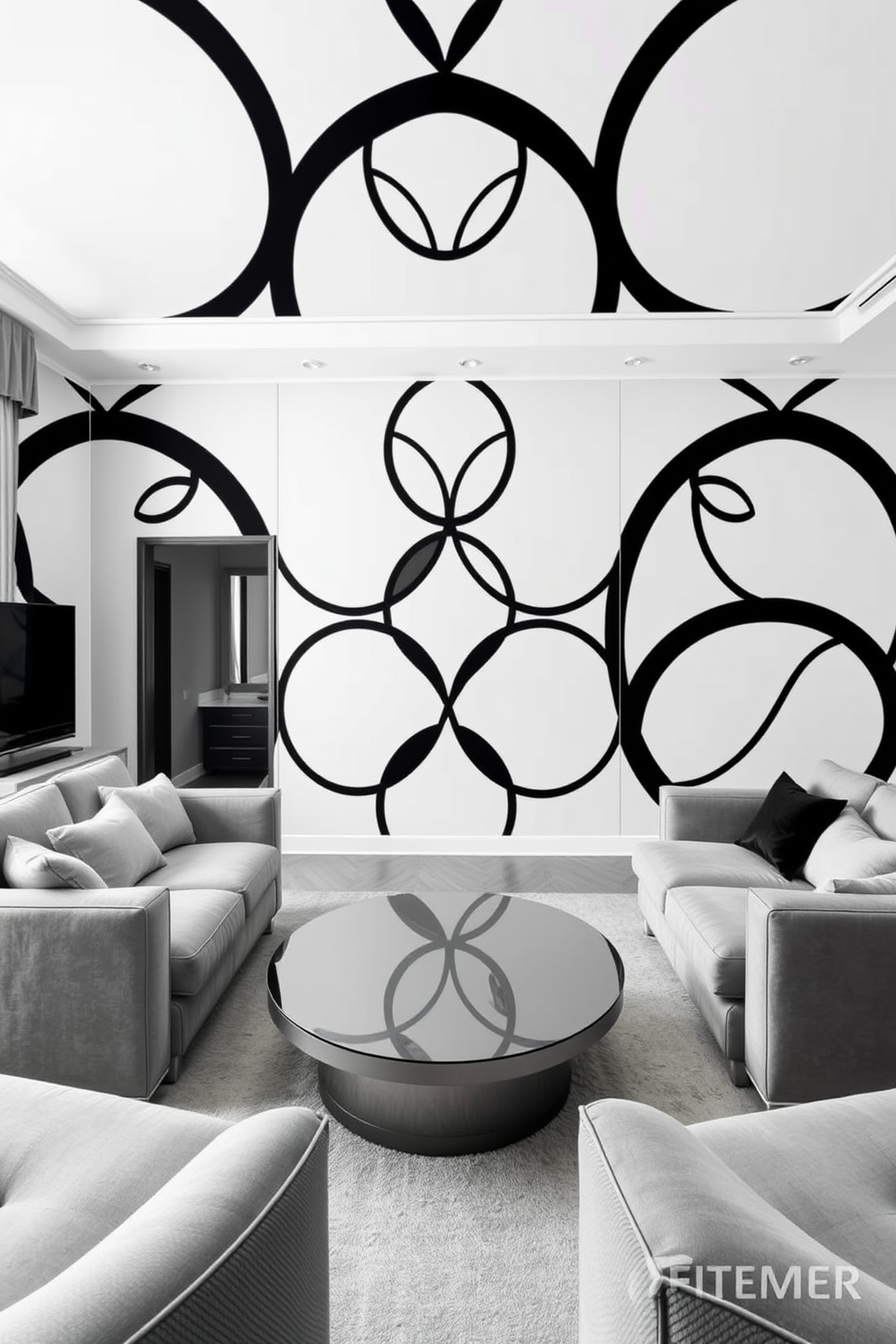 Monochrome Wallpaper Decorating Ideas 22