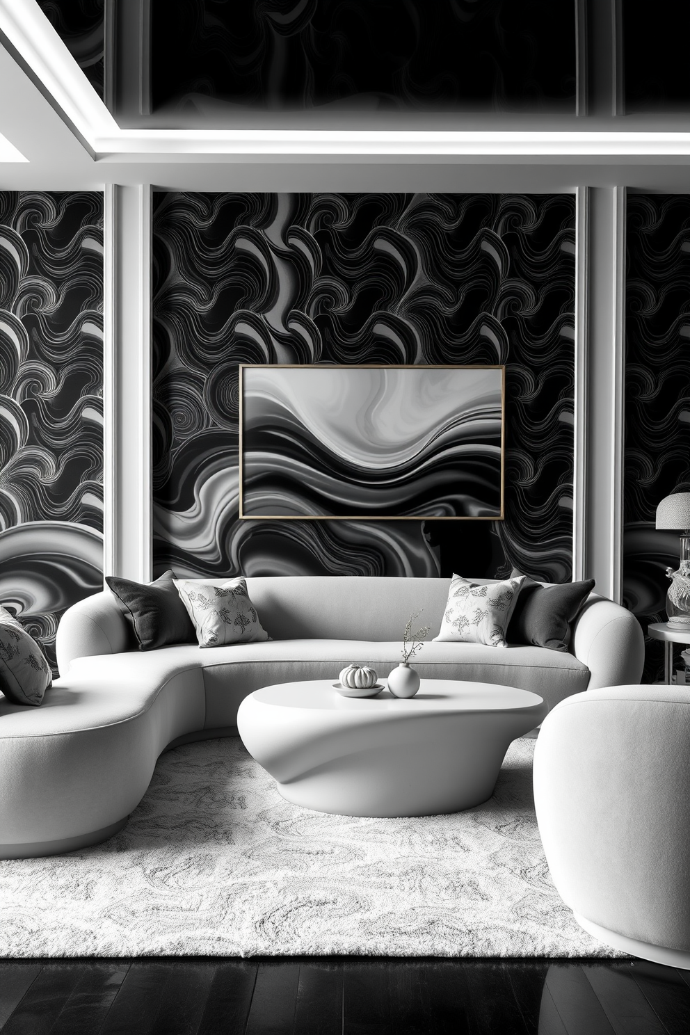 Monochrome Wallpaper Decorating Ideas 23