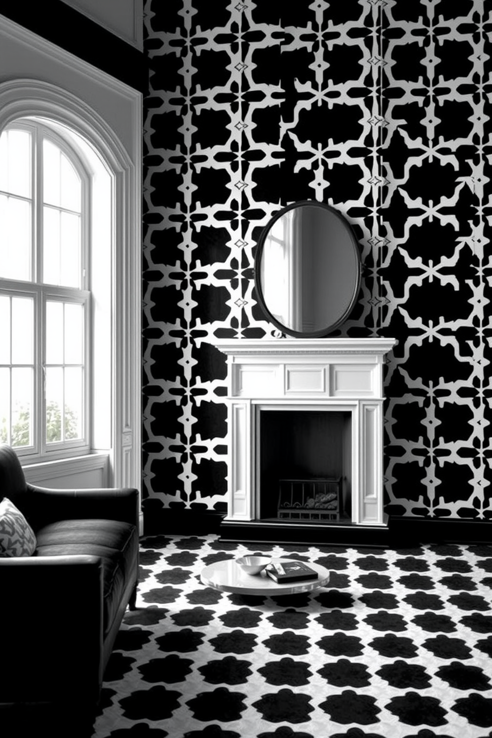 Monochrome Wallpaper Decorating Ideas 27