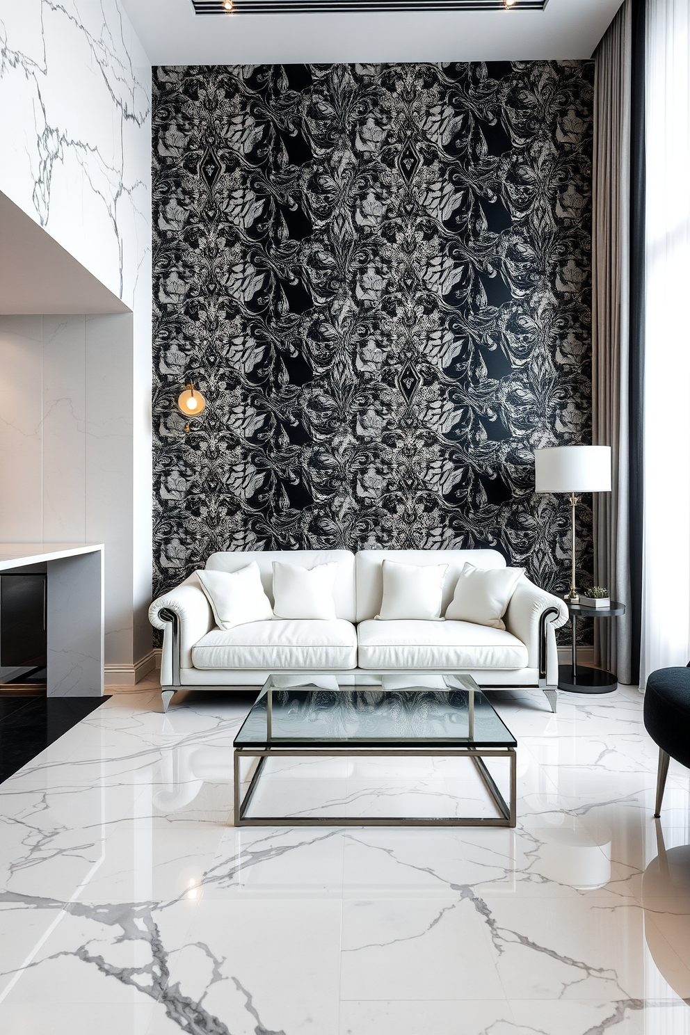 Monochrome Wallpaper Decorating Ideas 30