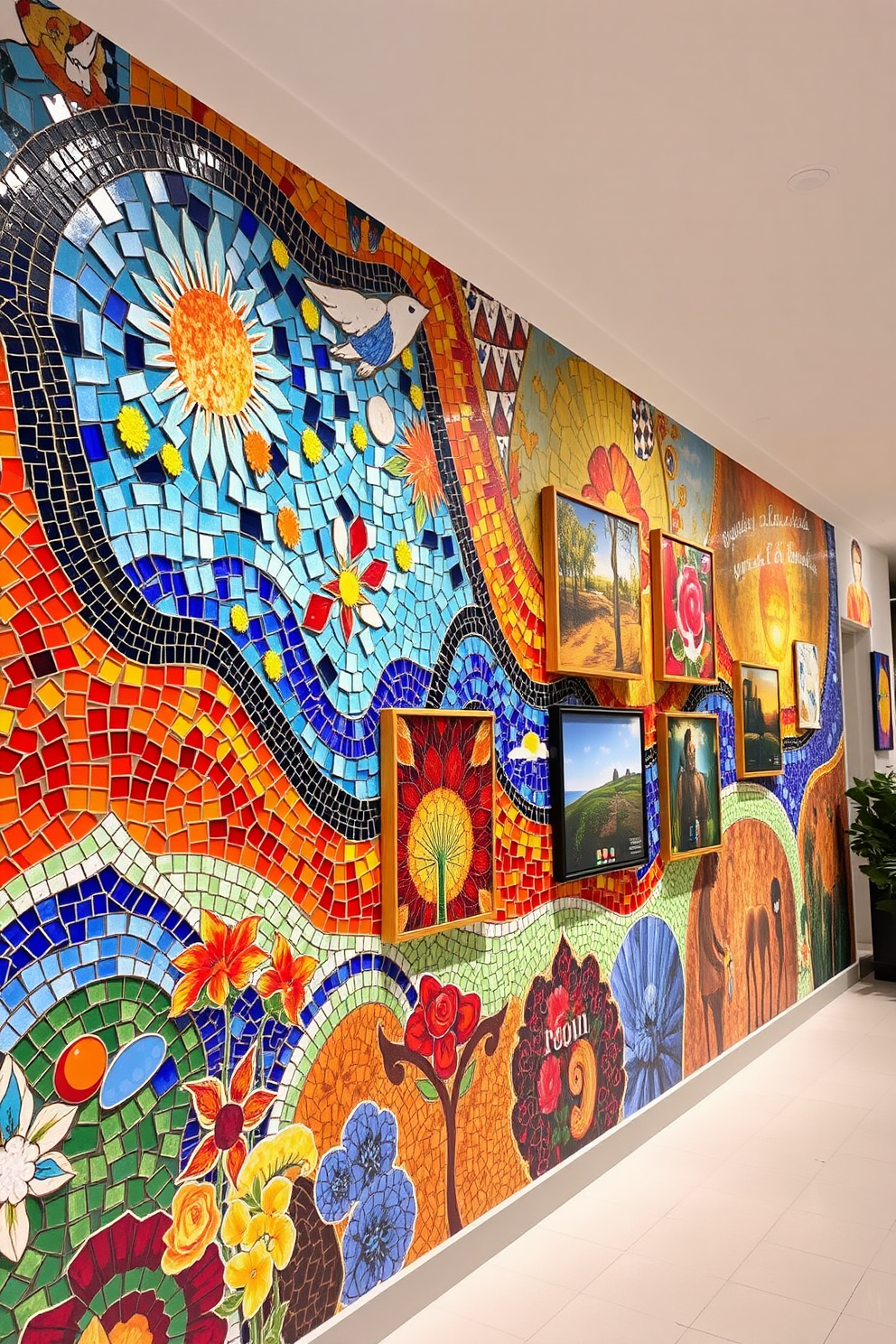 Mosaic Wall Painting Ideas 29