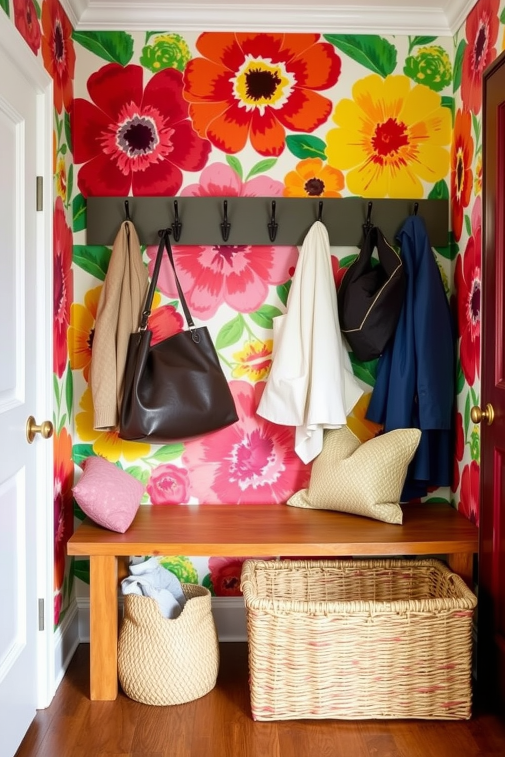 Mudroom Wallpaper Decorating Ideas 24