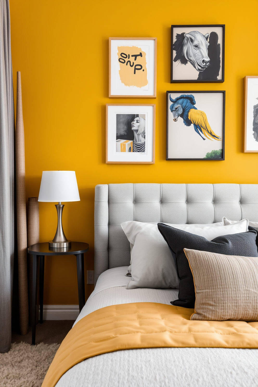 Mustard Wall Painting Ideas 1