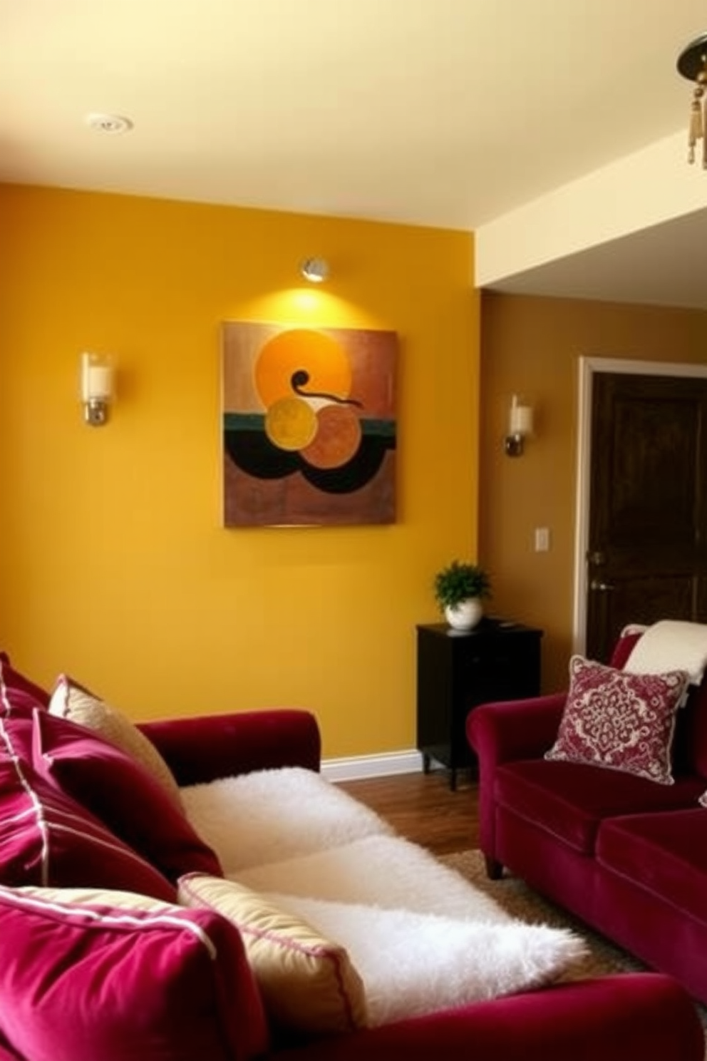 Mustard Wall Painting Ideas 30