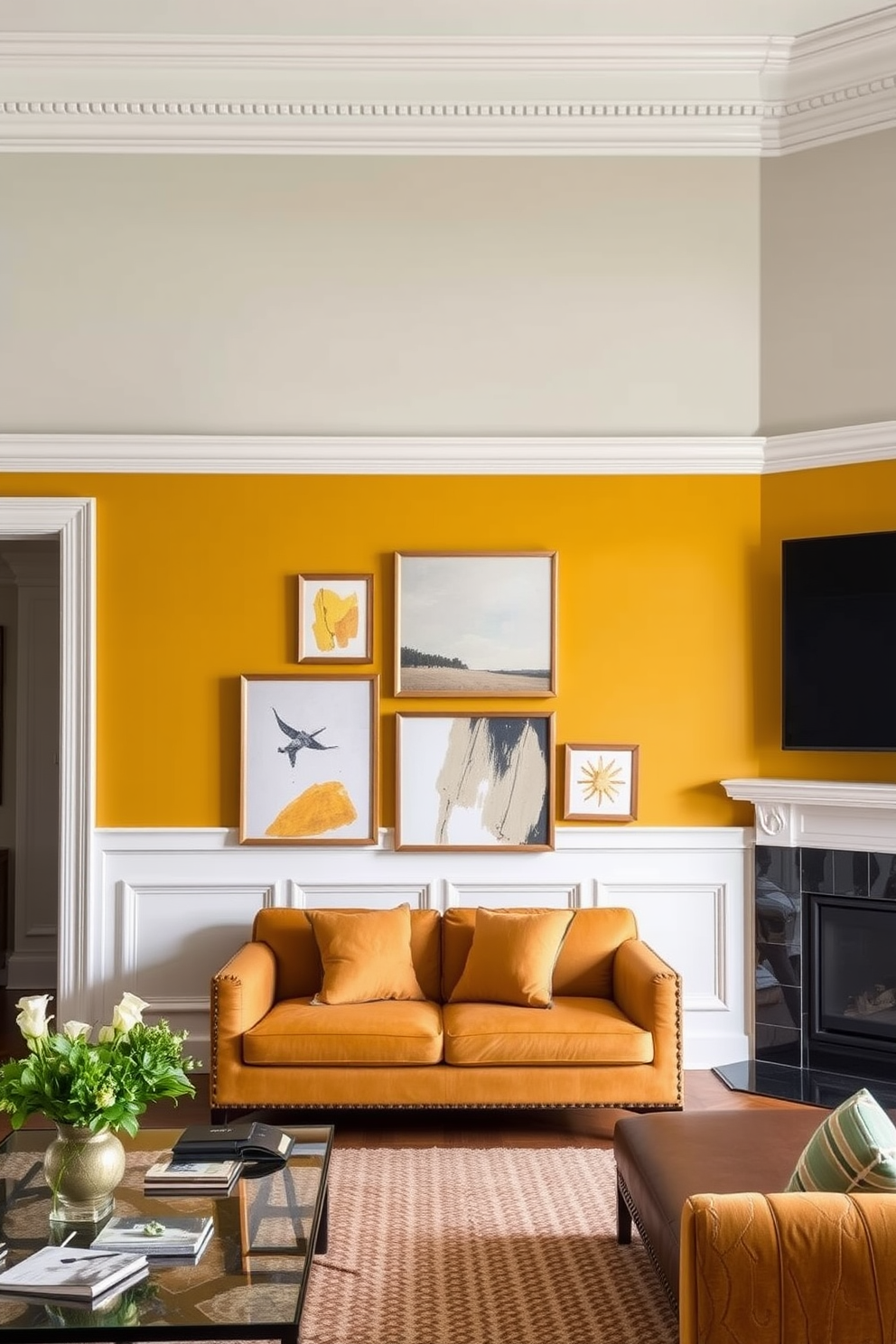 Mustard Wall Painting Ideas 6