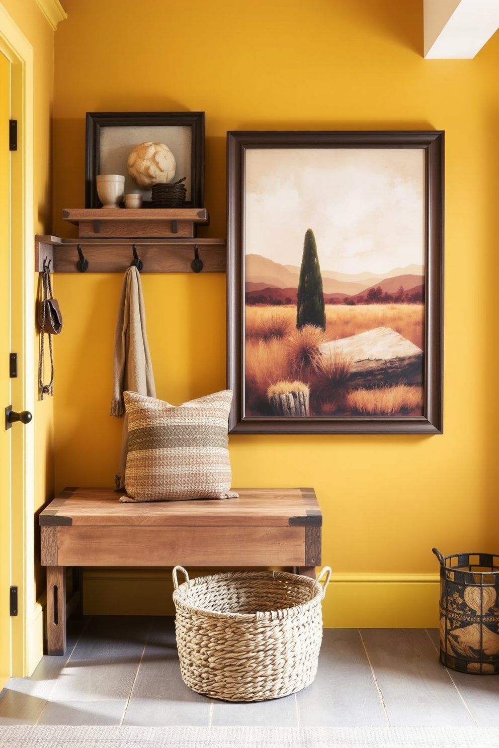 Mustard Wall Painting Ideas 9