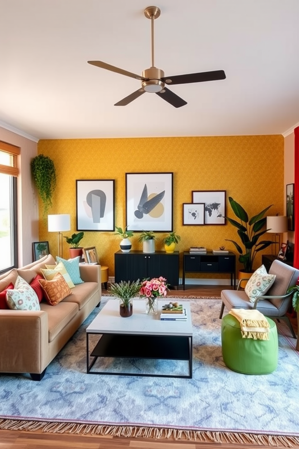 Mustard Wallpaper Decorating Ideas 1