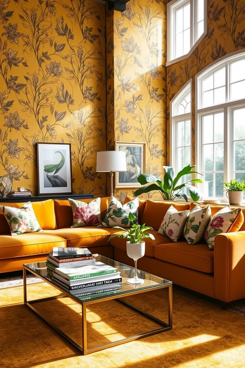 Mustard Wallpaper Decorating Ideas 12