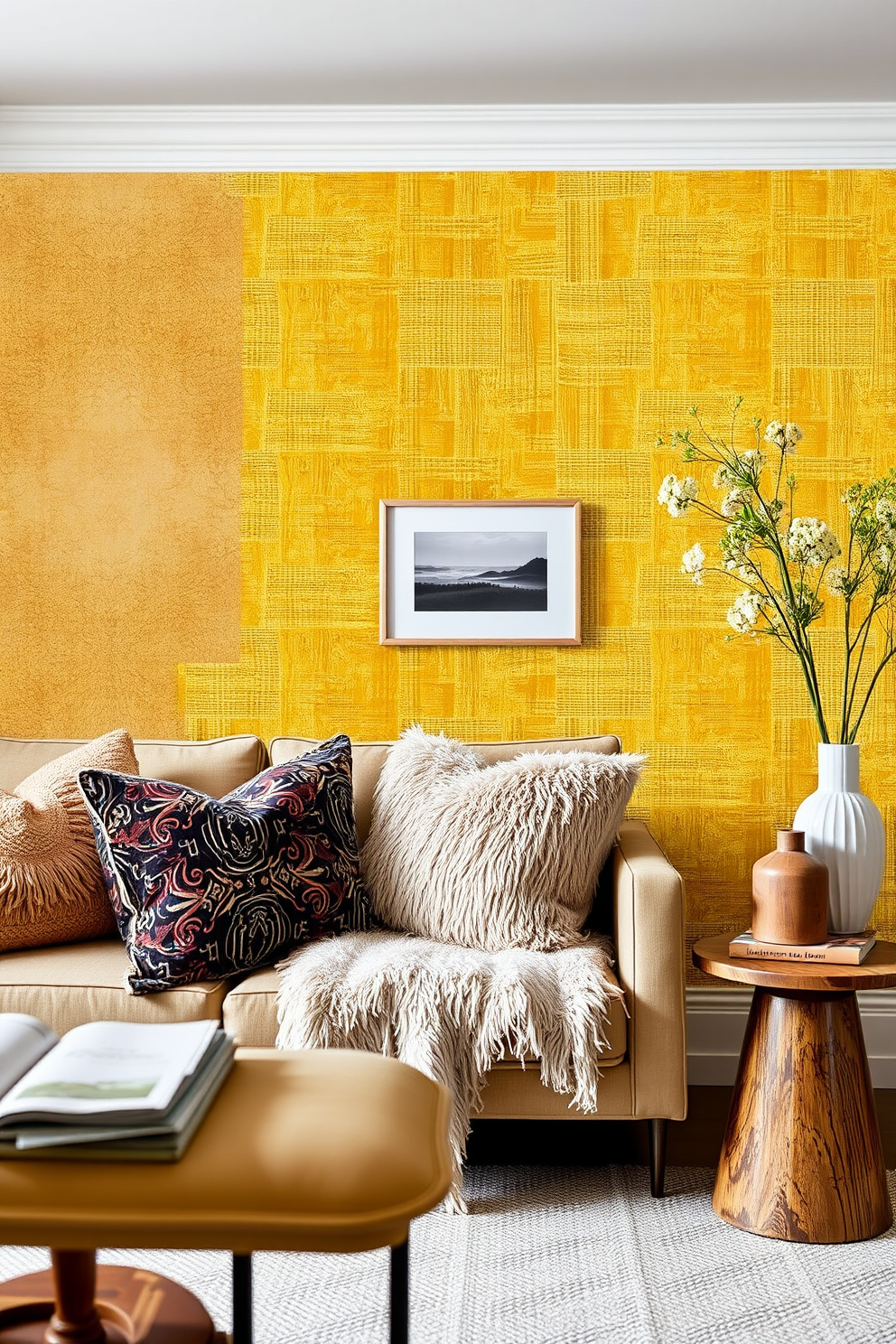 Mustard Wallpaper Decorating Ideas 17