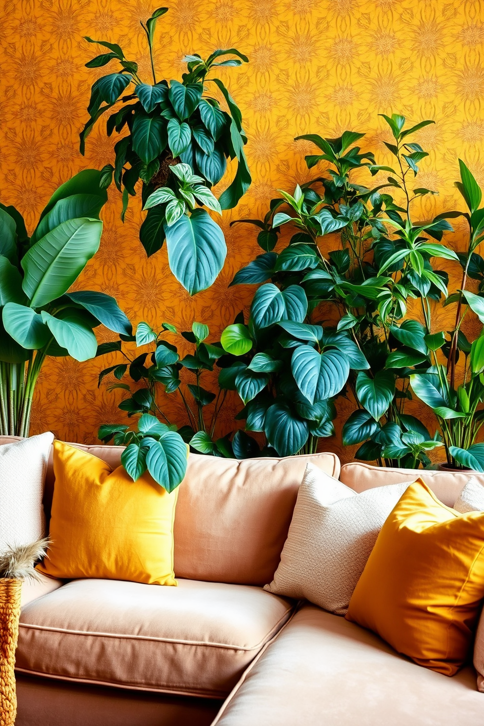 Mustard Wallpaper Decorating Ideas 27