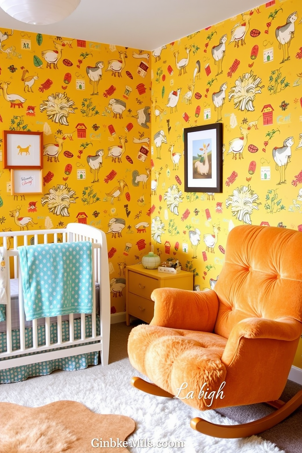 Mustard Wallpaper Decorating Ideas 8