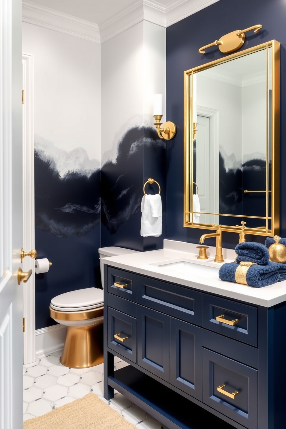 Navy Wall Painting Ideas 18