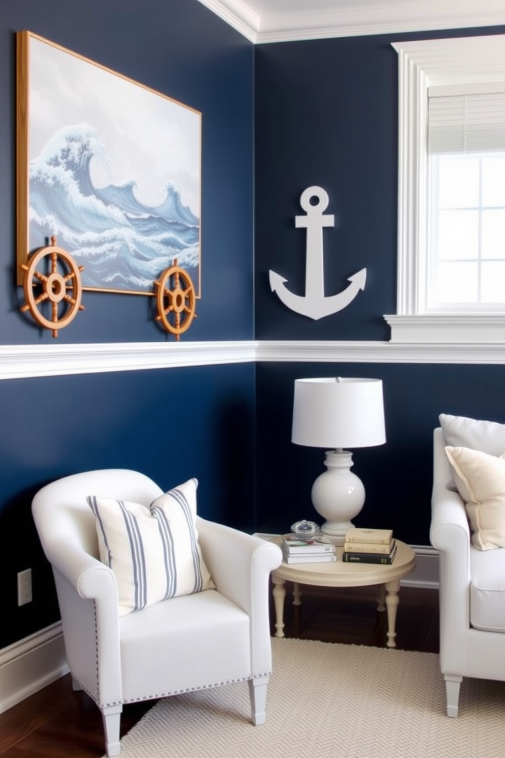 Navy Wall Painting Ideas 21