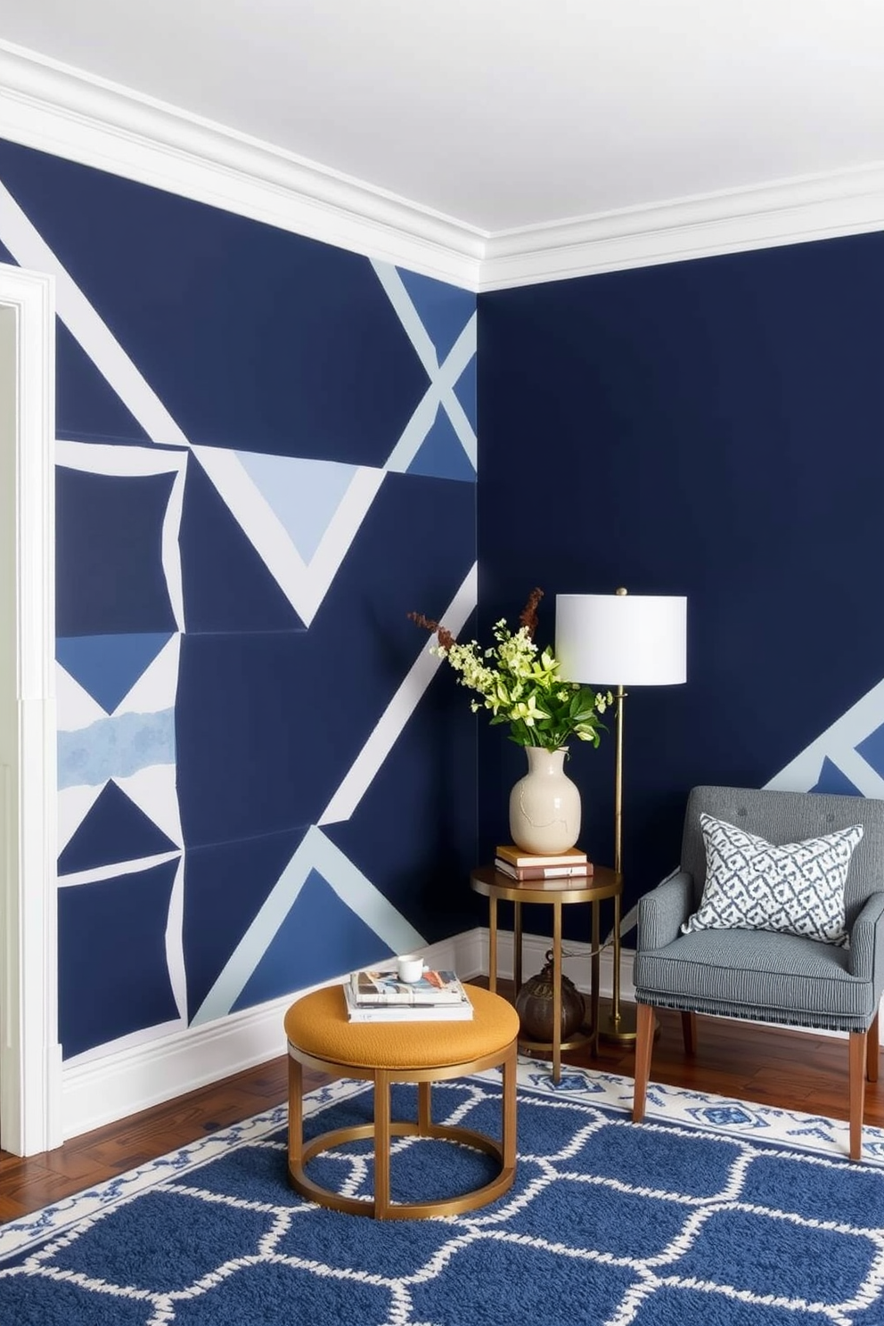 Navy Wall Painting Ideas 25