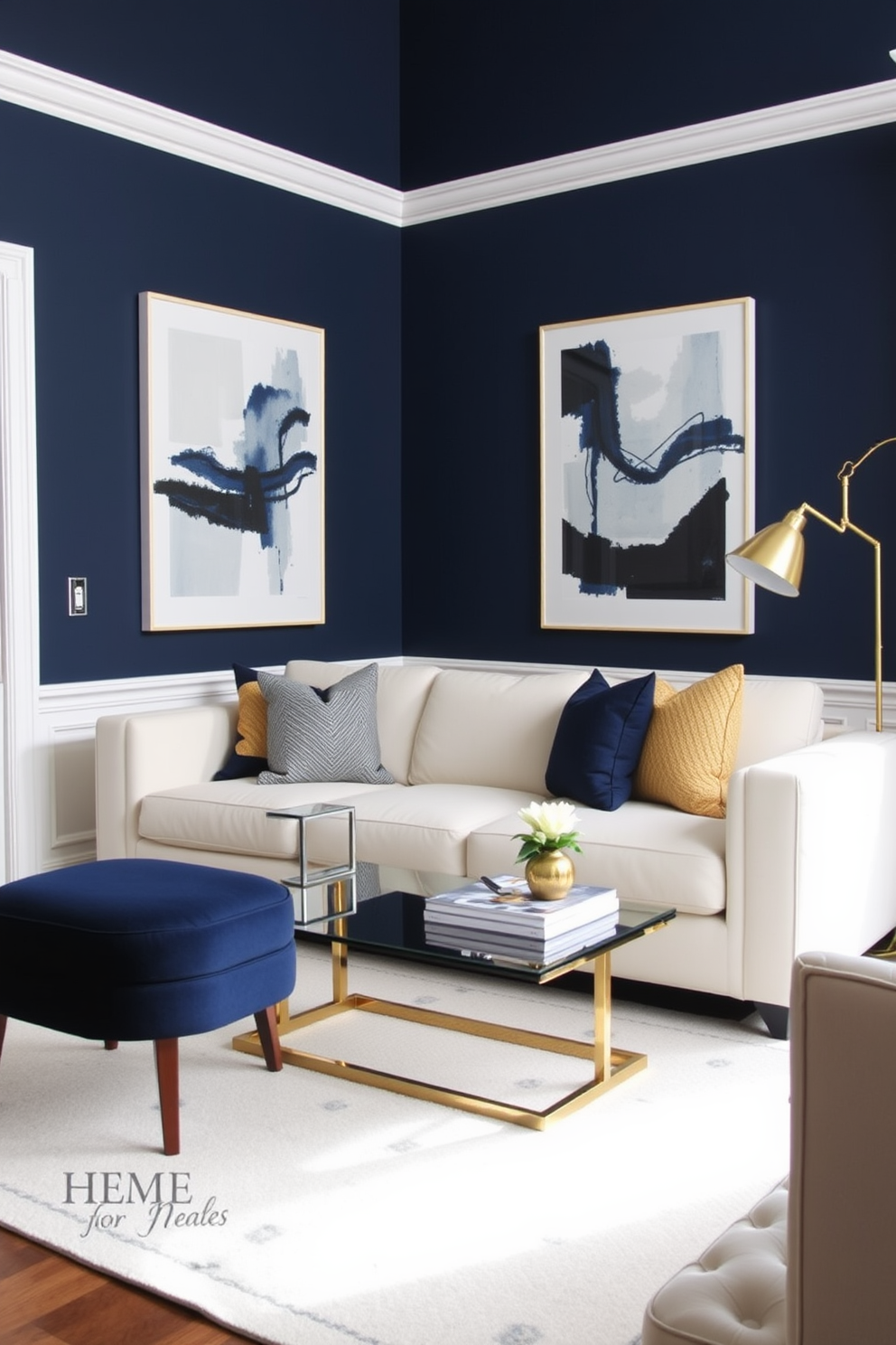 Navy Wall Painting Ideas 30