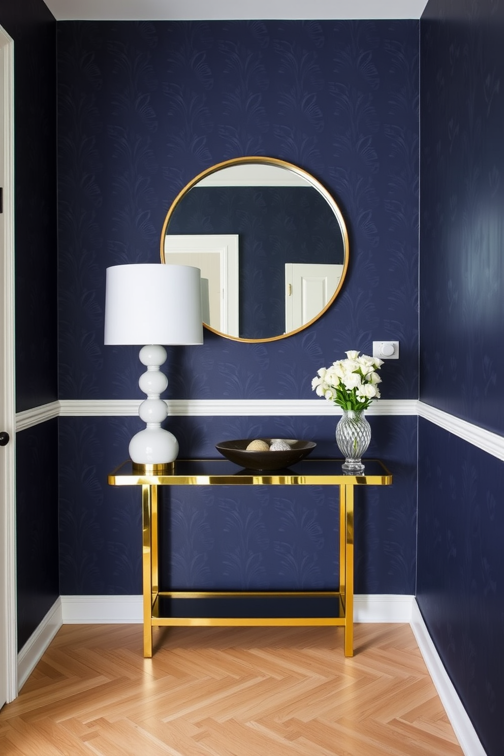 Navy Wallpaper Decorating Ideas 14