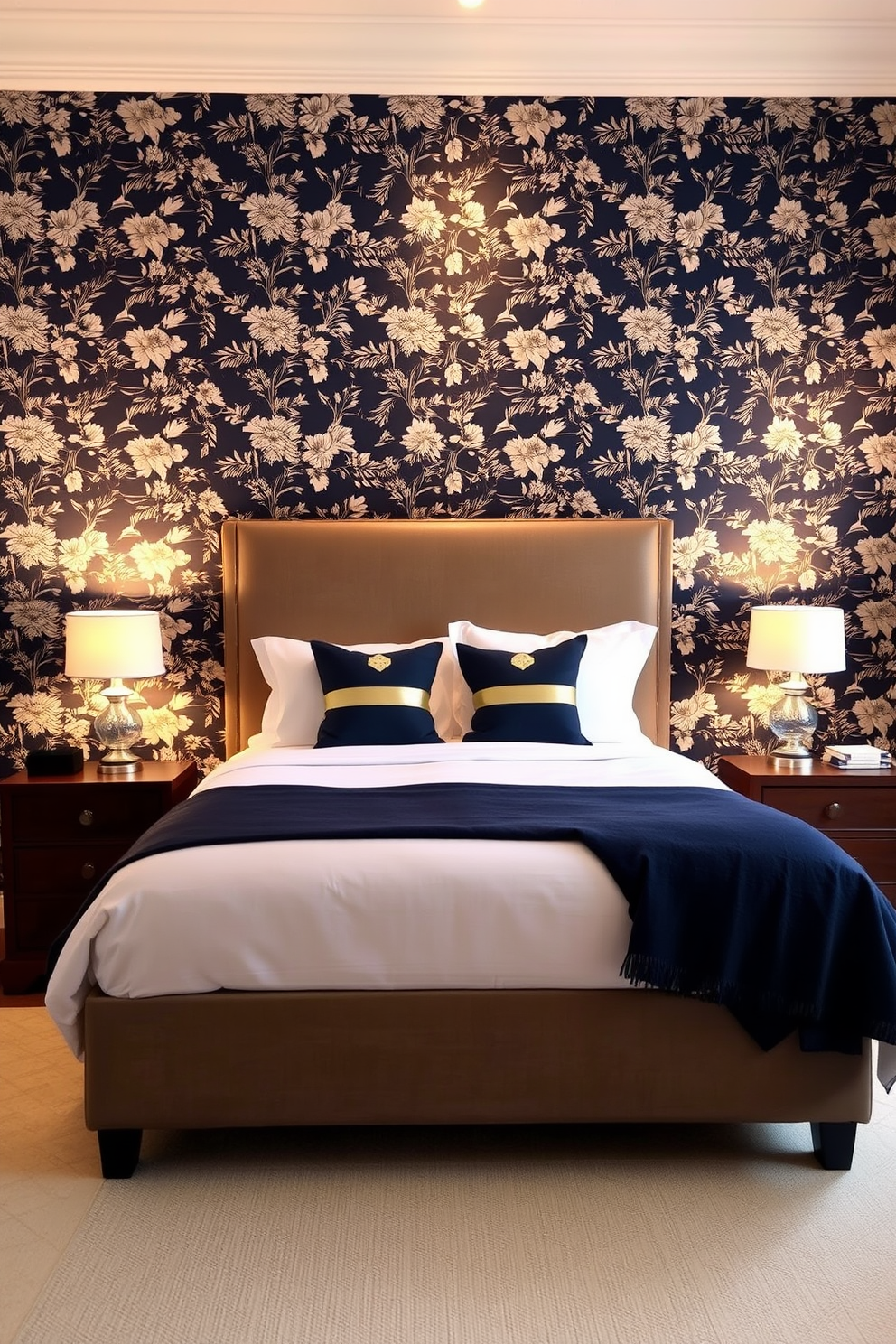 Navy Wallpaper Decorating Ideas 2