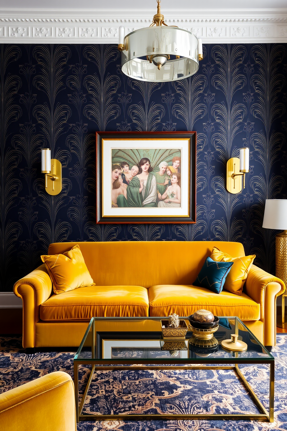 Navy Wallpaper Decorating Ideas 21