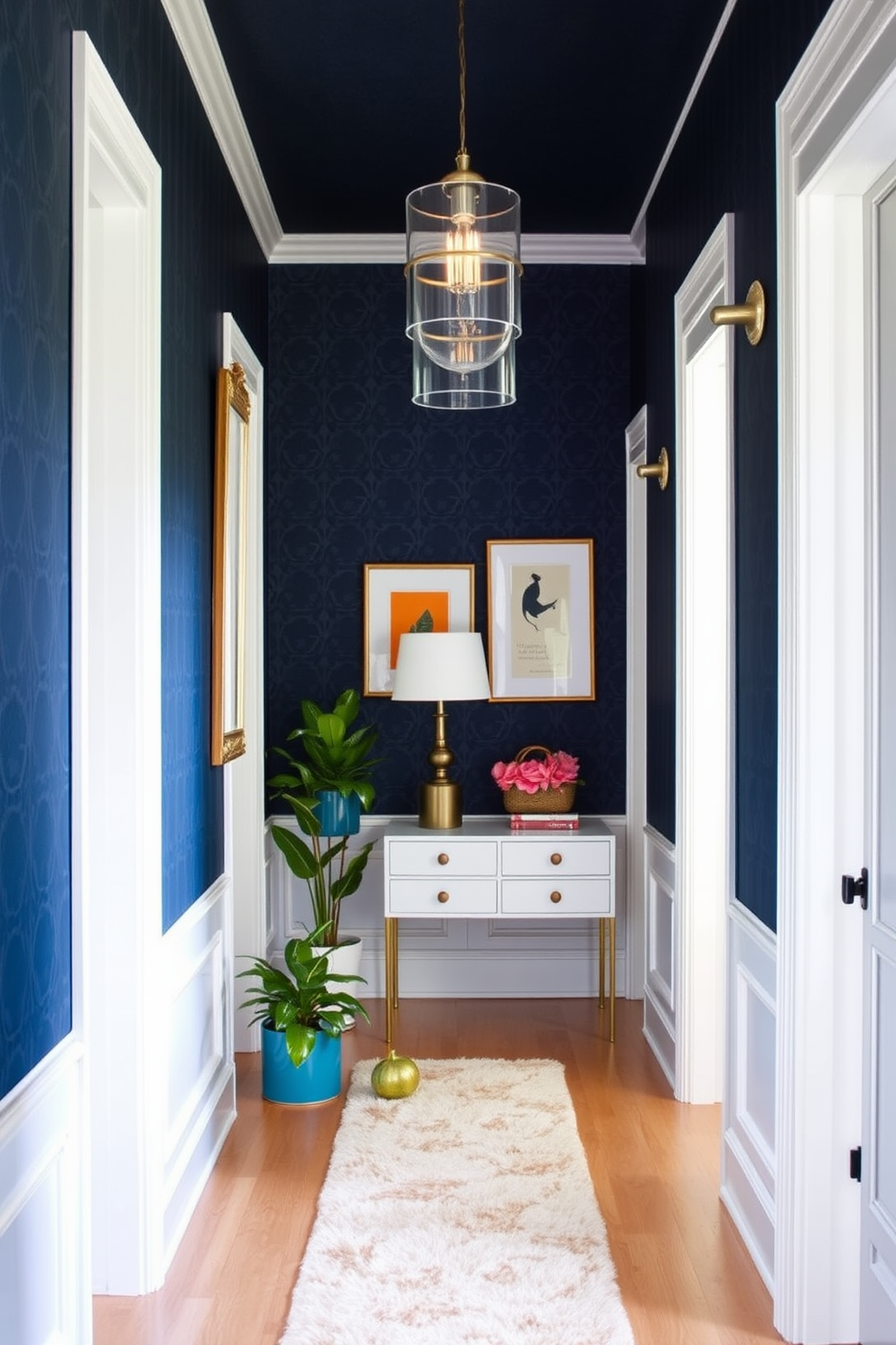 Navy Wallpaper Decorating Ideas 29