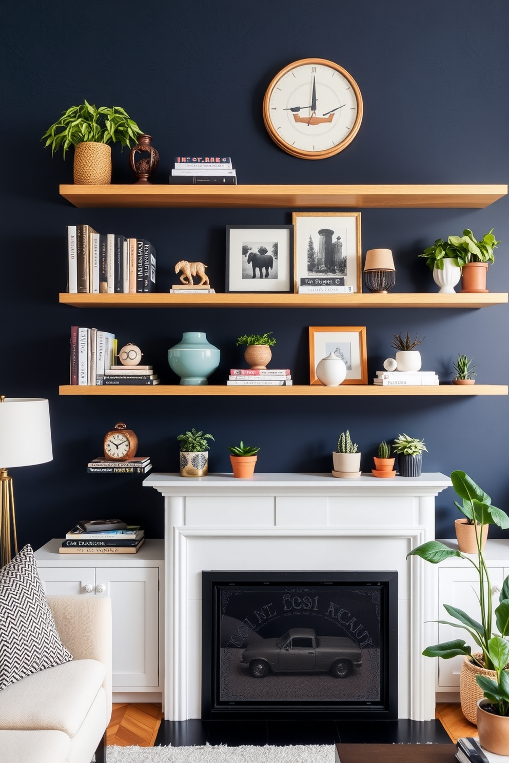 Navy Wallpaper Decorating Ideas 7