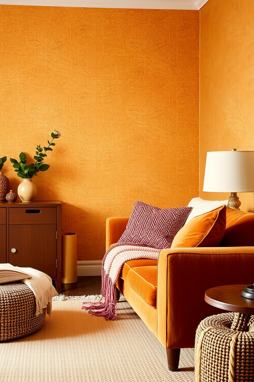 Ochre Wallpaper Decorating Ideas 20