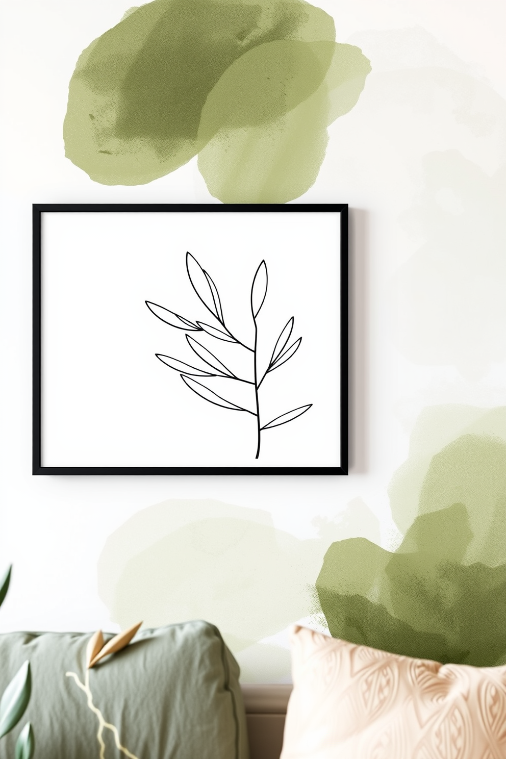 Olive Wall Painting Ideas 14