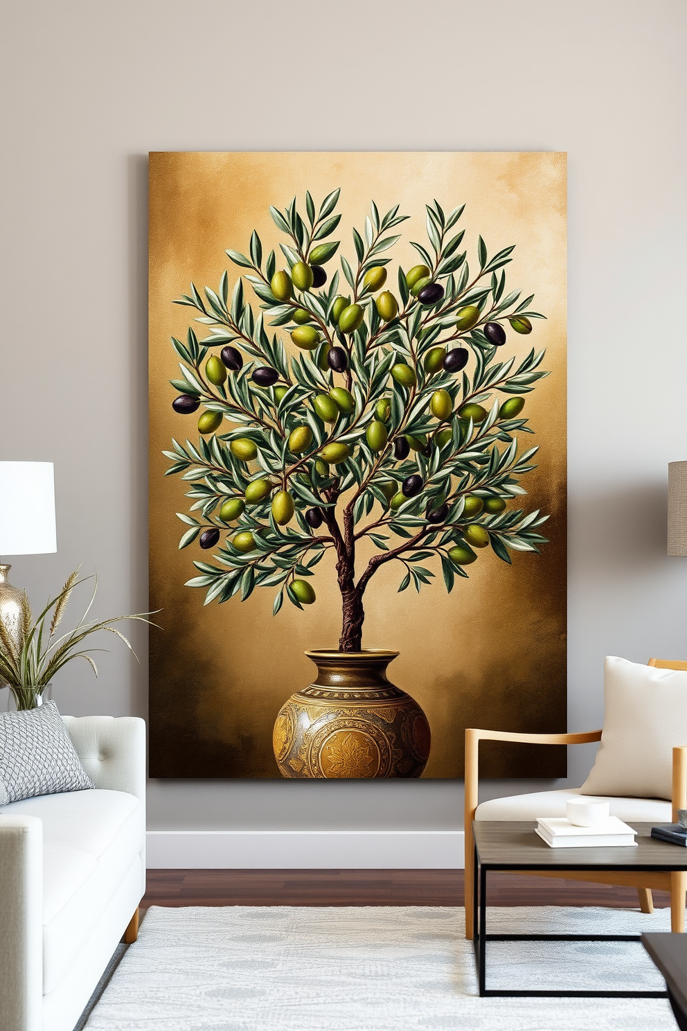 Olive Wall Painting Ideas 18