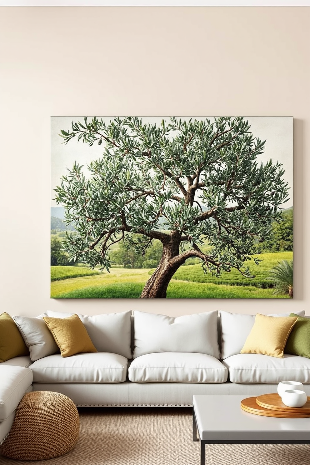 Olive Wall Painting Ideas 21