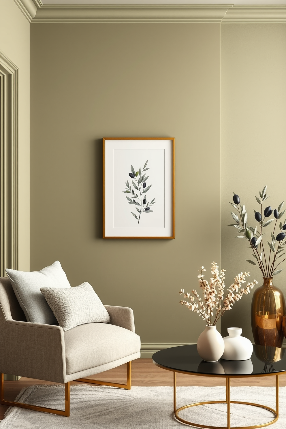 Olive Wall Painting Ideas 25