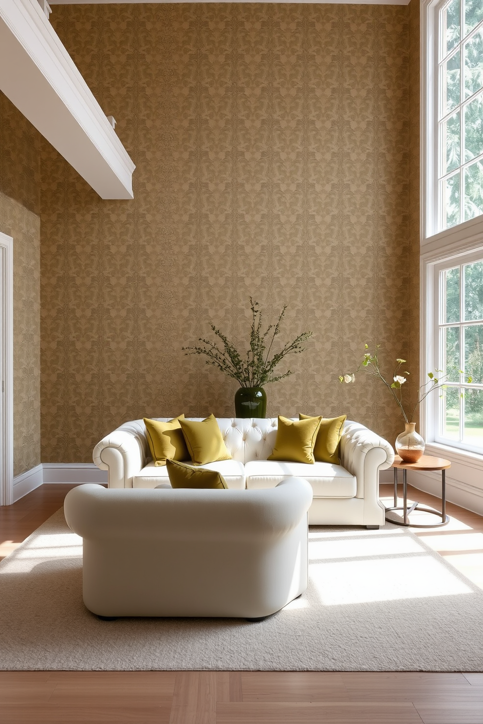 Olive Wallpaper Decorating Ideas 15