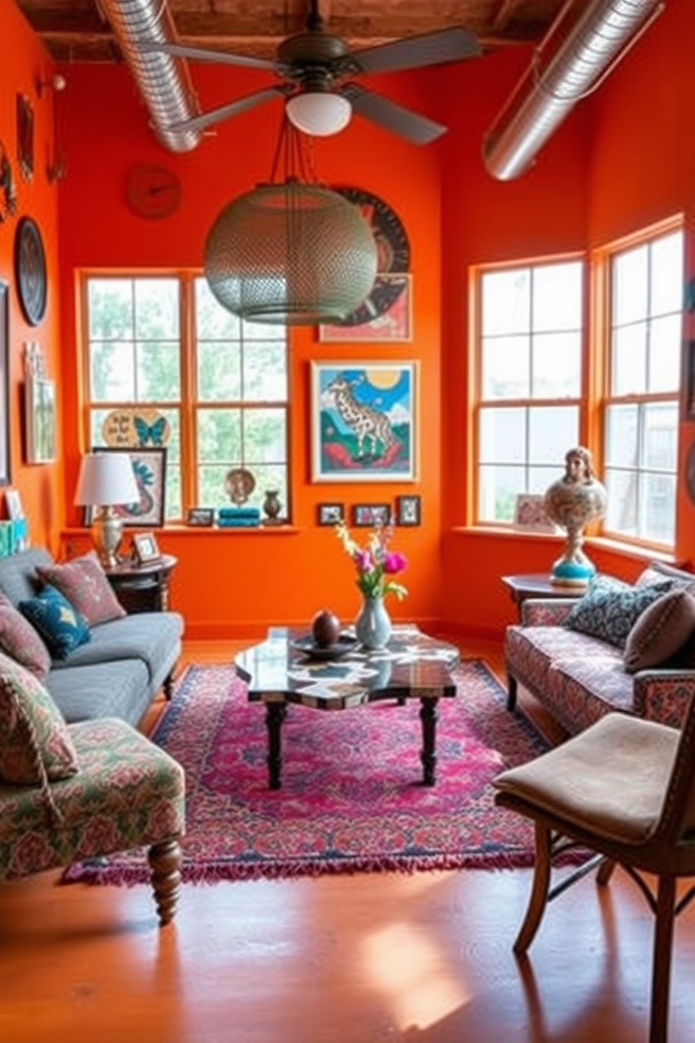 Orange Wall Painting Ideas 16