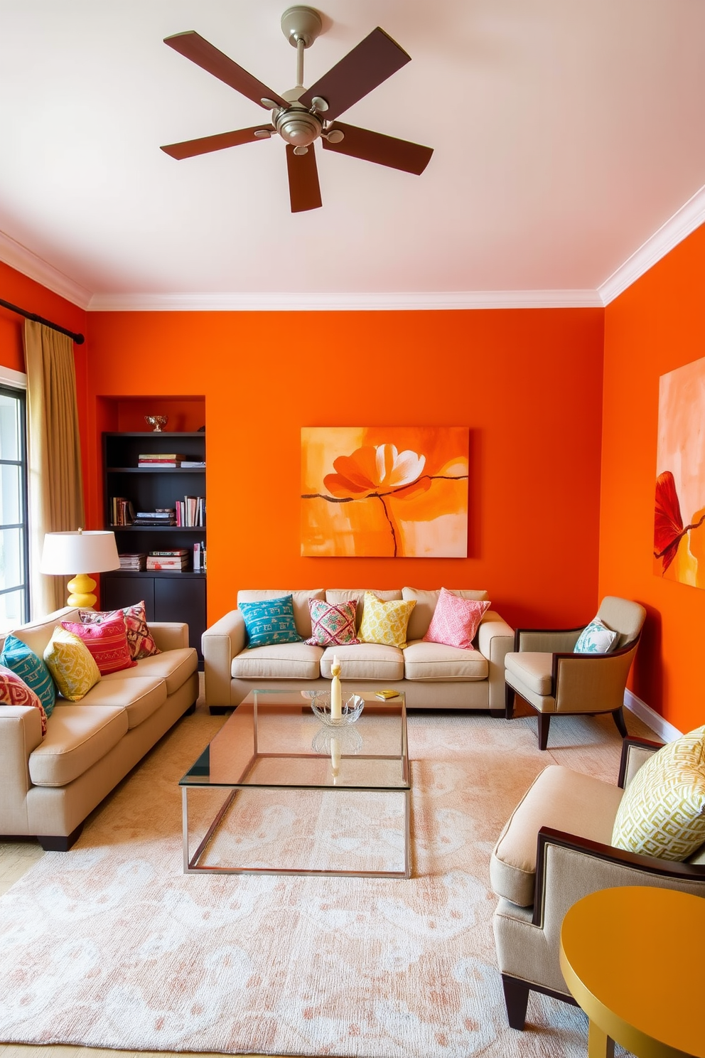 Orange Wall Painting Ideas 21