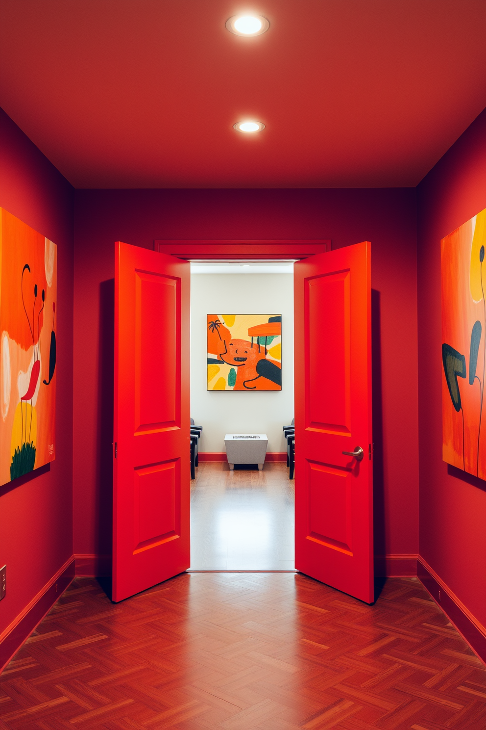 Orange Wall Painting Ideas 22