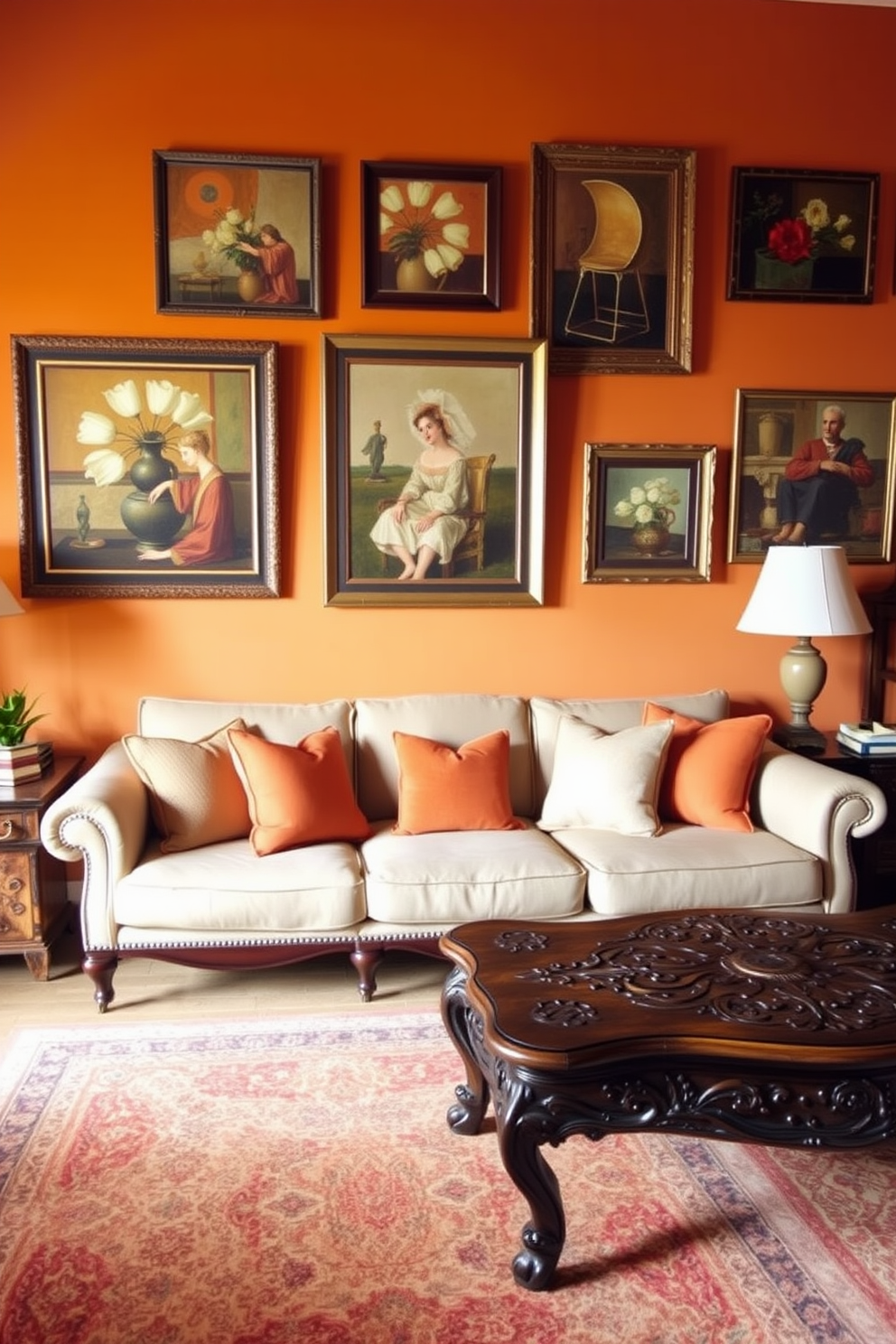 Orange Wall Painting Ideas 23