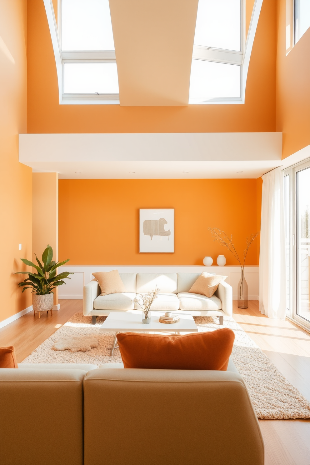 Orange Wall Painting Ideas 26