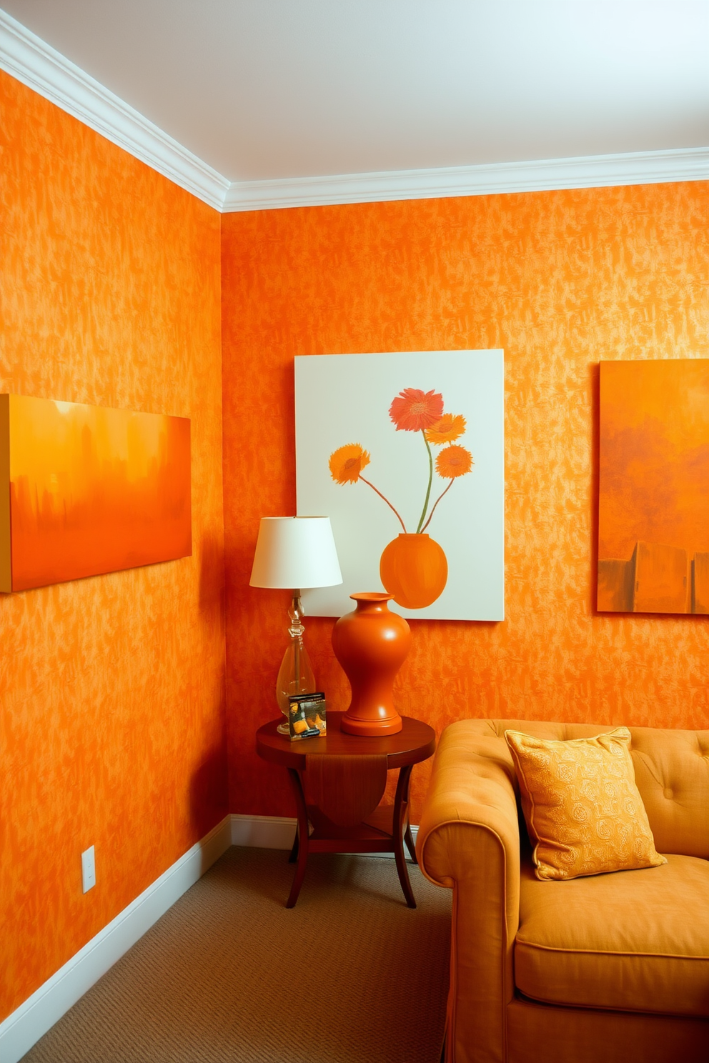 Orange Wall Painting Ideas 28