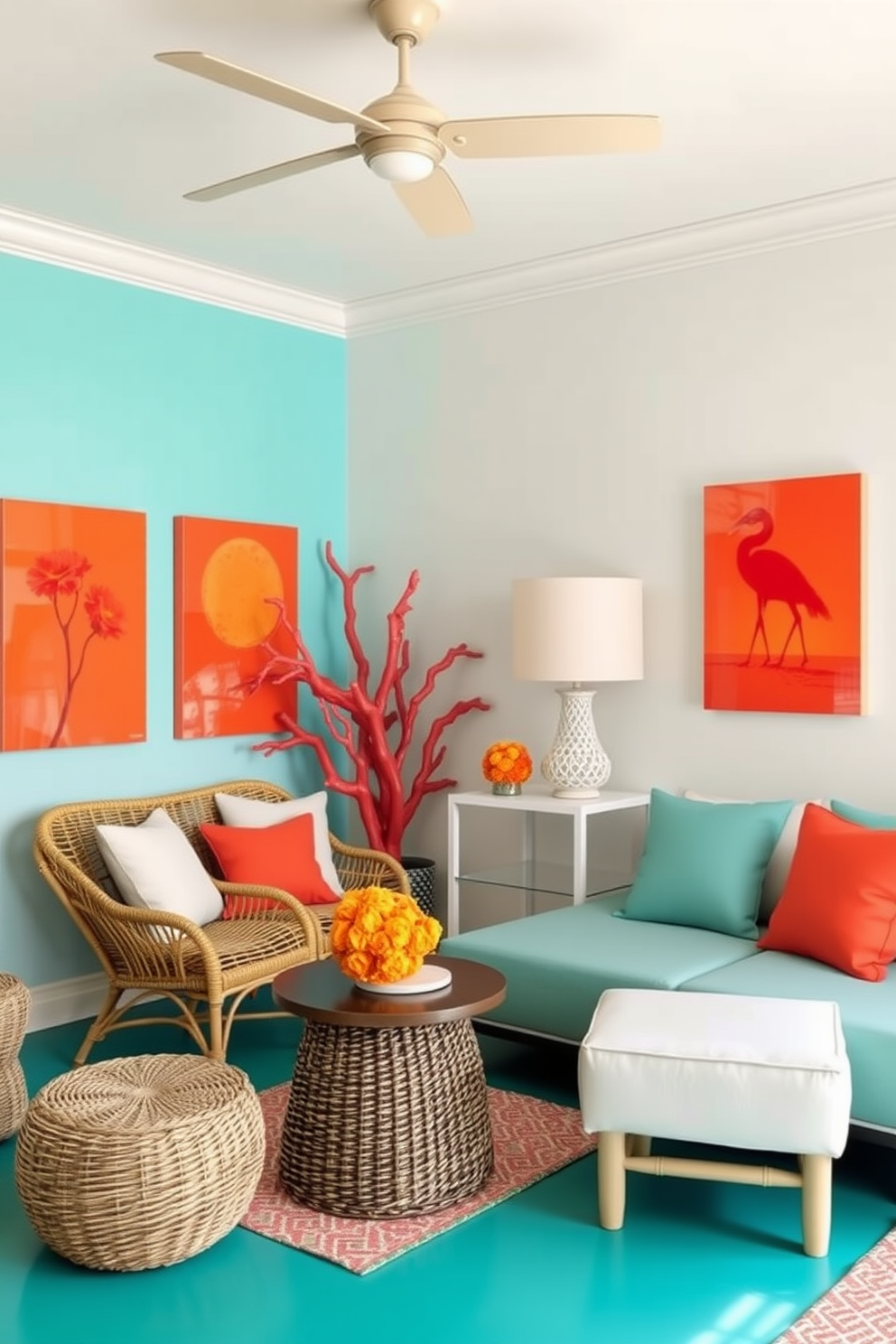 Orange Wall Painting Ideas 29