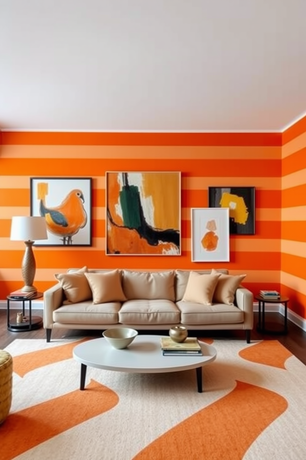 Orange Wall Painting Ideas 9