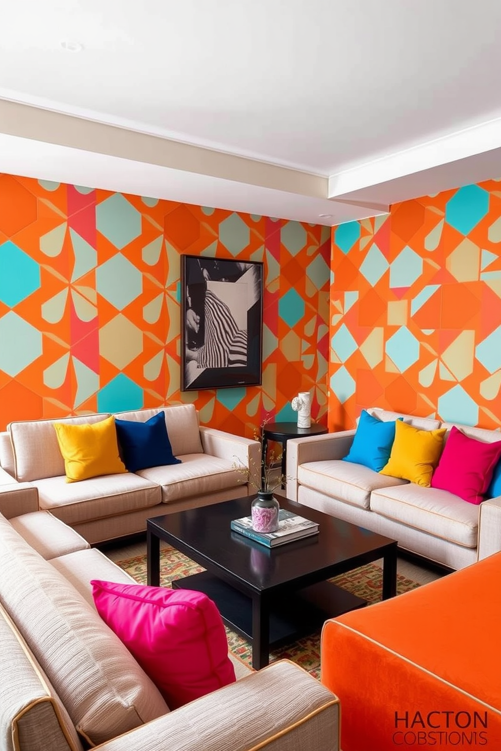 Orange Wallpaper Decorating Ideas 1