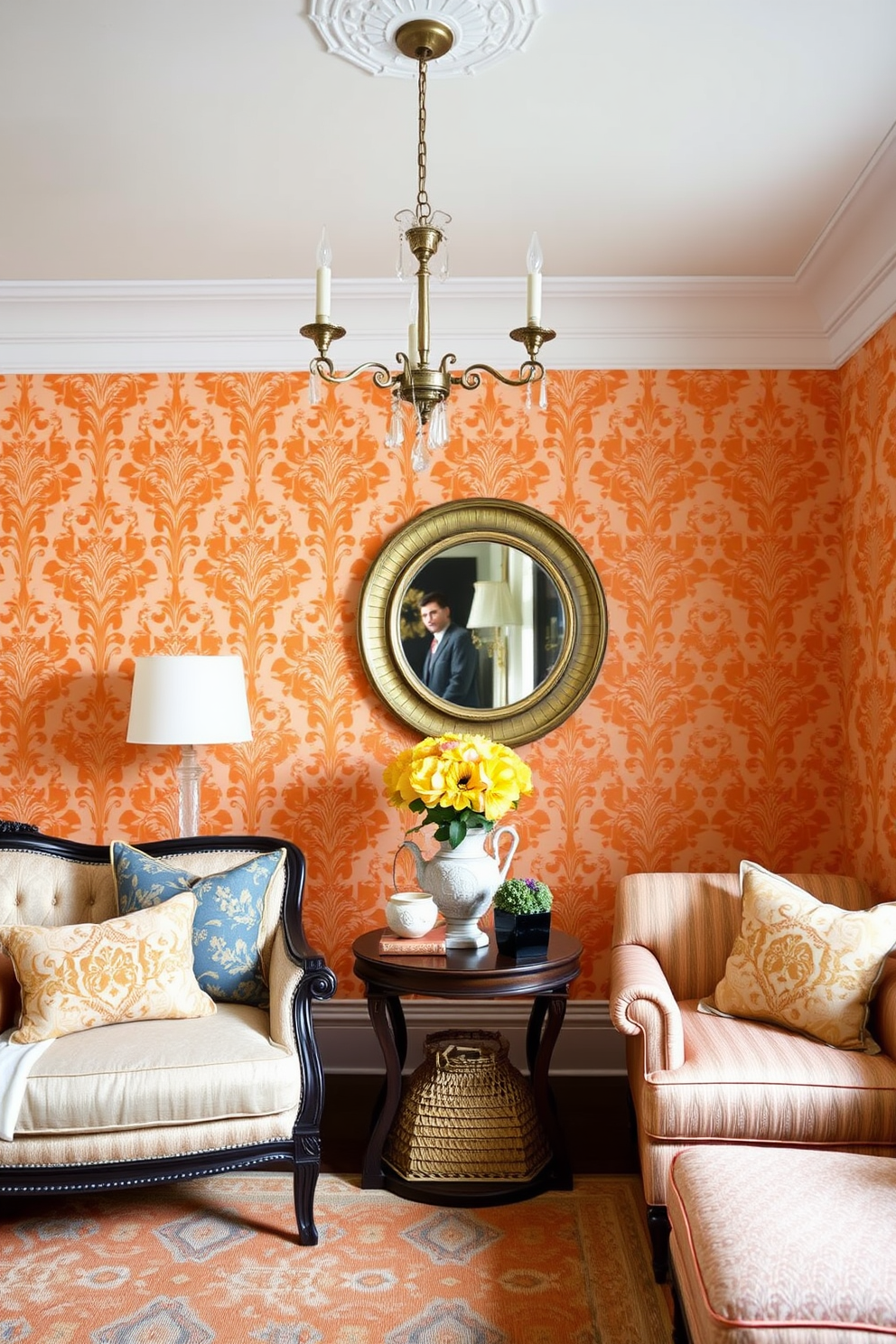 Orange Wallpaper Decorating Ideas 10