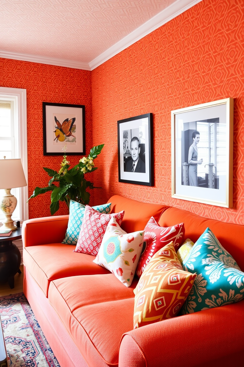 Orange Wallpaper Decorating Ideas 11