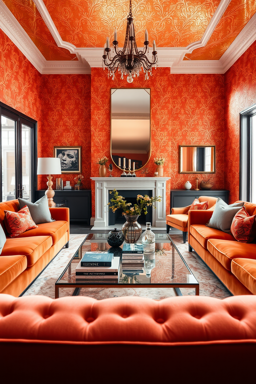 Orange Wallpaper Decorating Ideas 15