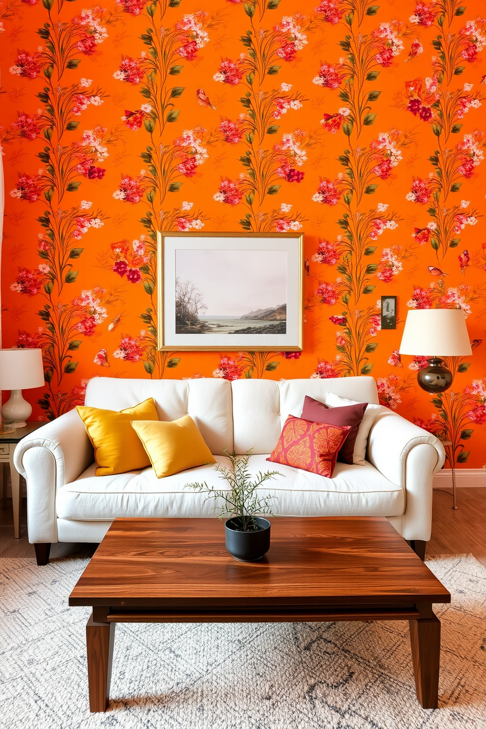 Orange Wallpaper Decorating Ideas 18