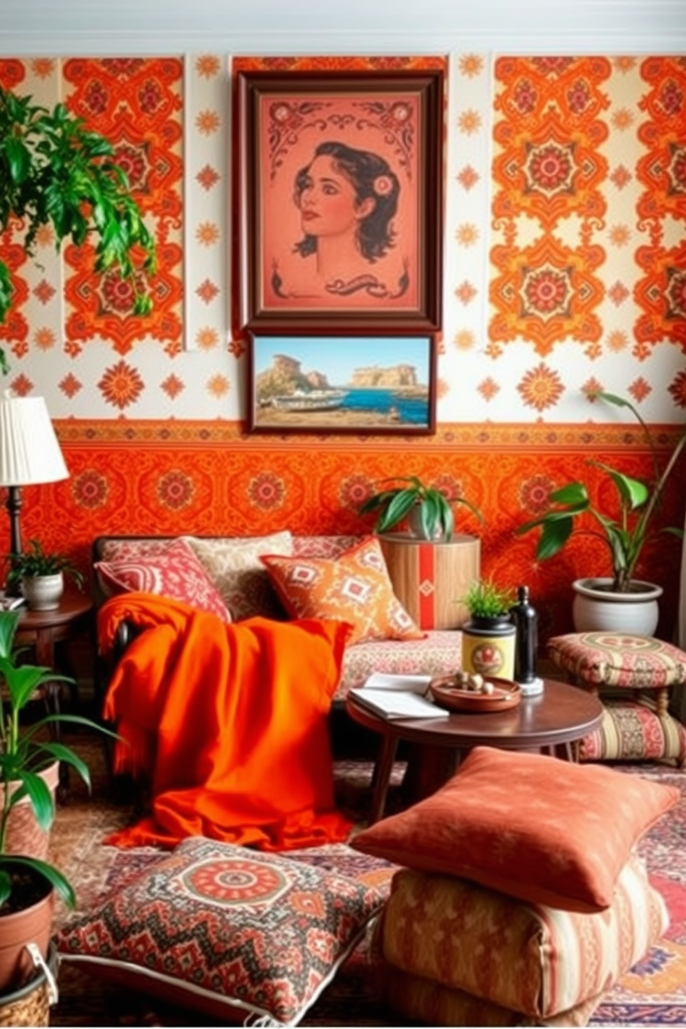 Orange Wallpaper Decorating Ideas 19