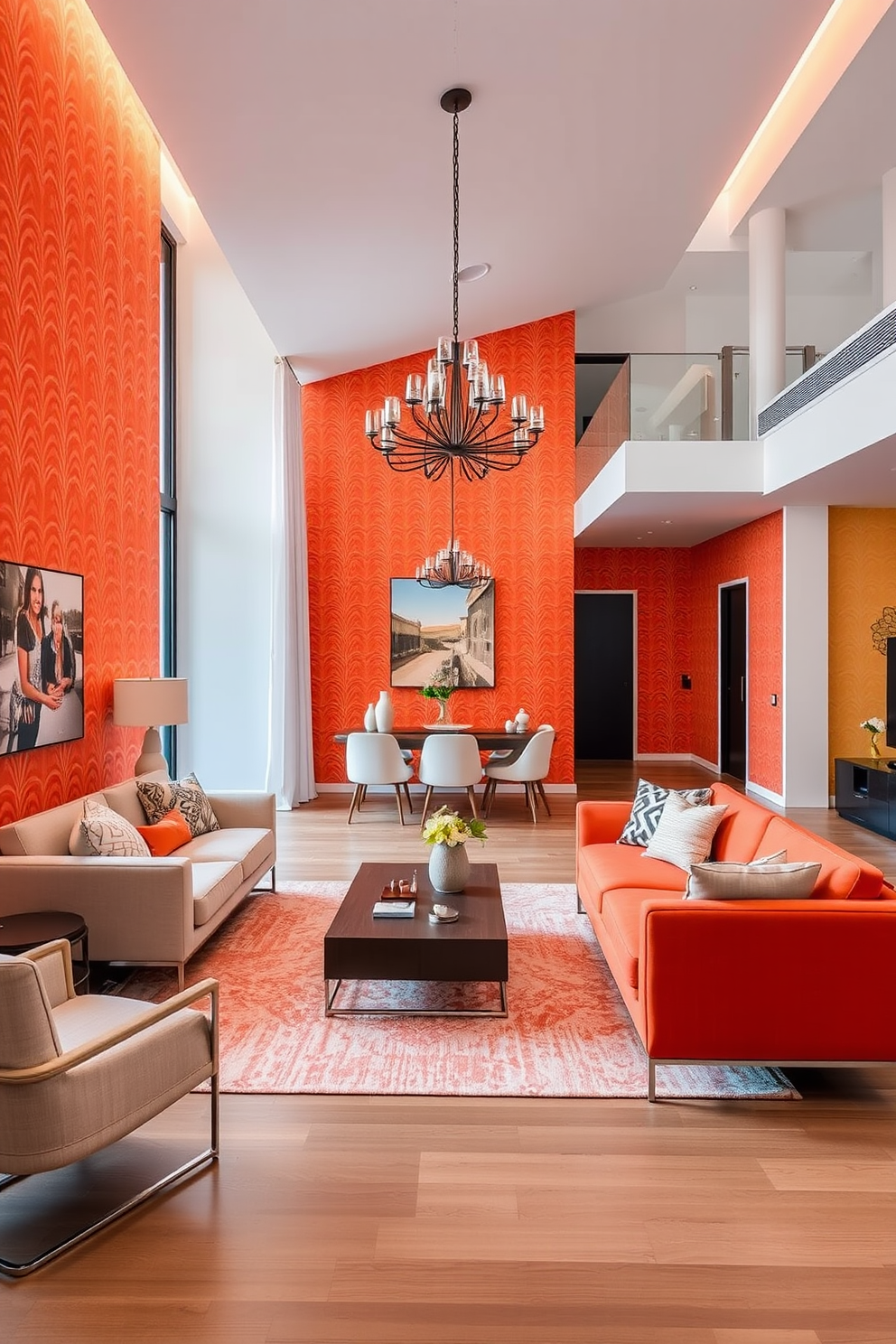 Orange Wallpaper Decorating Ideas 20