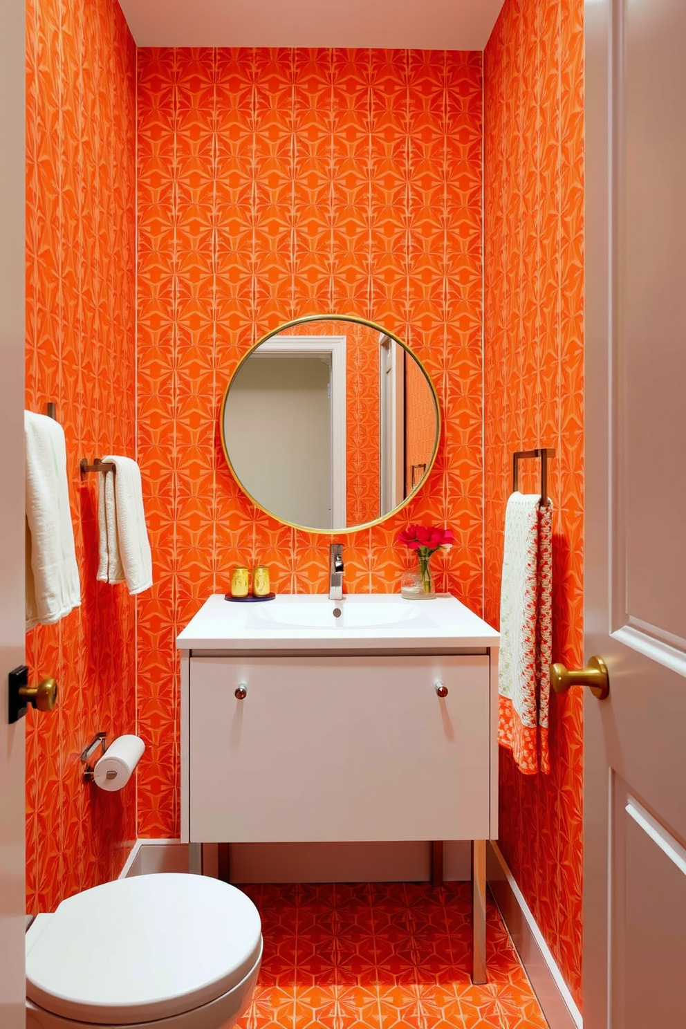 Orange Wallpaper Decorating Ideas 24