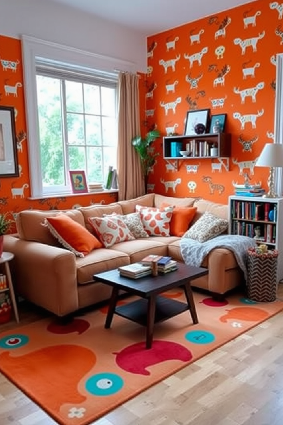 Orange Wallpaper Decorating Ideas 29