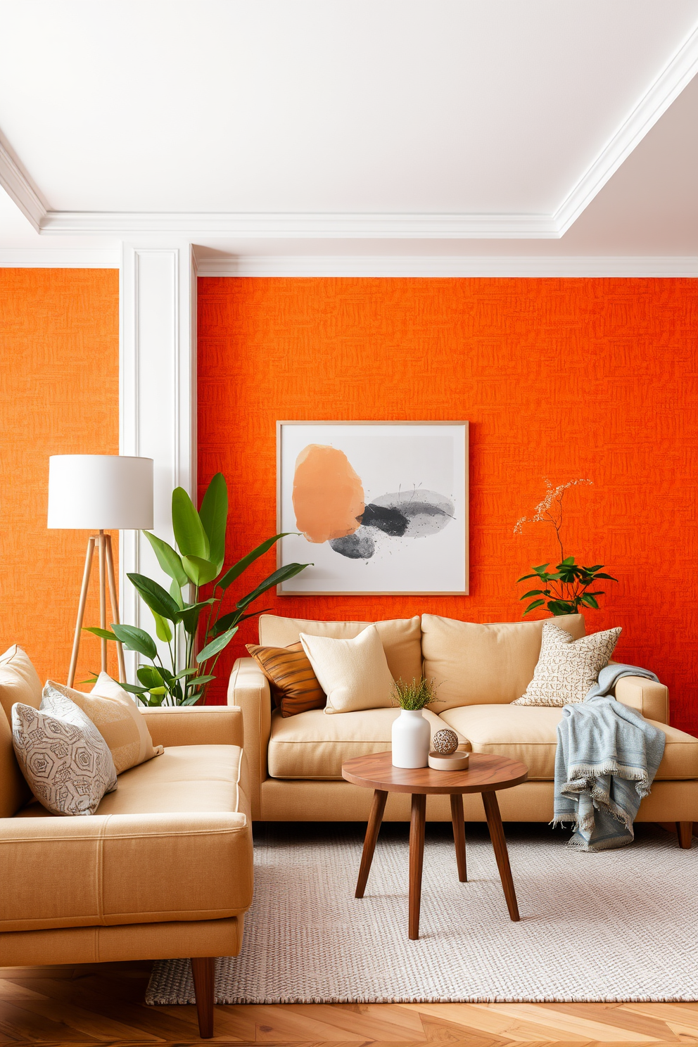 Orange Wallpaper Decorating Ideas 30